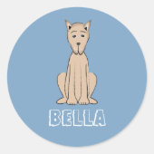 Glimlende Dogs Great Dane Ronde Sticker (Voorkant)