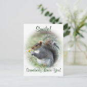 Glimlende eekhoorn houdt van je Briefkaart (Staand voorkant)