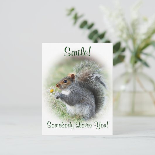 Glimlende eekhoorn houdt van je Briefkaart (Staand voorkant)