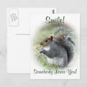 Glimlende eekhoorn houdt van je Briefkaart (Voorkant / Achterkant)