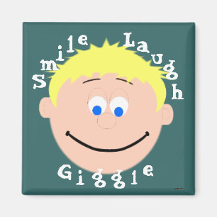 Glimlende gezichten Blonde Blue Eyes Boy Magneet