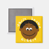 Glimlende gezichten Etnic Boy Magneet (Voorkant / Achterkant)