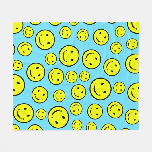 glimlende gezichten fleece deken (Voorkant (Horizontaal))