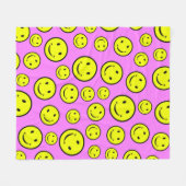 glimlende gezichten fleece deken (Voorkant (Horizontaal))