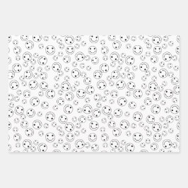 Glimlende gezichten voor het verpakken van papierb inpakpapier vel