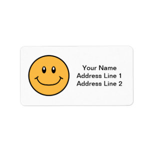 Glimlende gezichtslabels Oranje 0001 Etiket