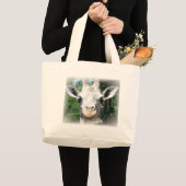 glimlende giraffe grote tote bag (Voorkant (product))