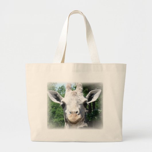 glimlende giraffe grote tote bag (Voorkant)