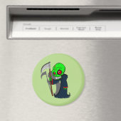 glimlende grim Reaper illustratie Creepy Cool Magneet (Insitu (Vaatwasser))