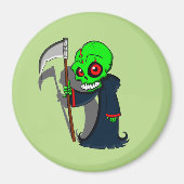 glimlende grim Reaper illustratie Creepy Cool Magneet (Voorkant)