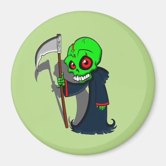 glimlende grim Reaper illustratie Creepy Cool Magneet (Voorkant)