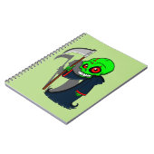 glimlende grim Reaper illustratie Creepy Cool Notitieboek (Linkerzijde)