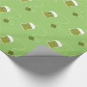 Glimlende groene theezak cadeaupapier (Hoek)
