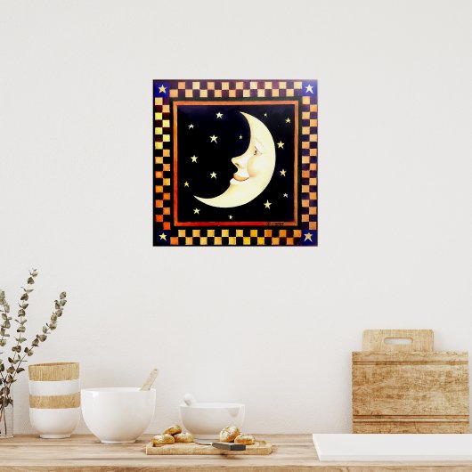Glimlende halve maan poster (Keuken)