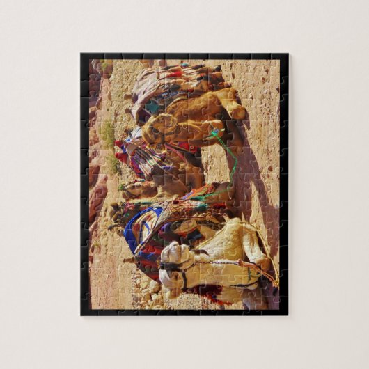 Glimlende kamelen legpuzzel (Verticaal)