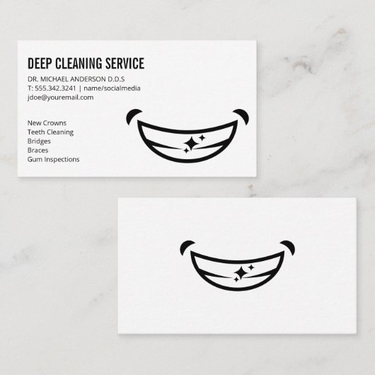 Glimlende kant visitekaartje (Voorkant / Achterkant)