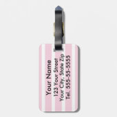 Glimlende Koe Girly Animal Print Monogrammen Bagagelabel (Achterkant verticaal)