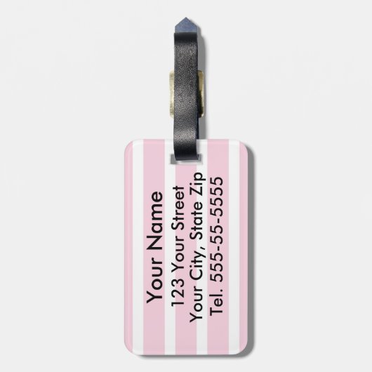 Glimlende Koe Girly Animal Print Monogrammen Bagagelabel (Achterkant verticaal)