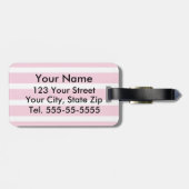 Glimlende Koe Girly Animal Print Monogrammen Bagagelabel (Achterkant horizontaal)