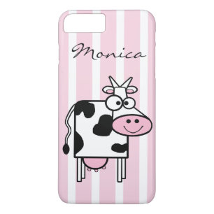 Glimlende Koe Girly Animal Print Monogrammen Case-Mate iPhone Case