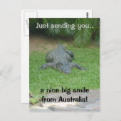 Glimlende krokodille briefkaart (Voorkant / Achterkant)