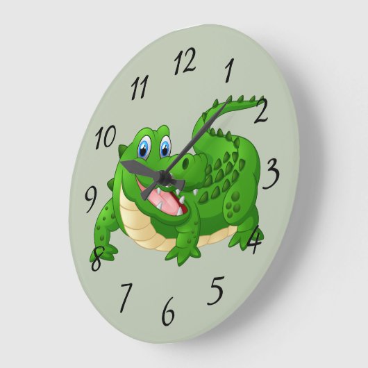 Glimlende krokodille Cartoon Grote Klok (Hoek)