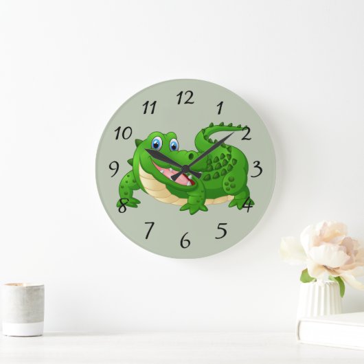 Glimlende krokodille Cartoon Grote Klok (Huis)