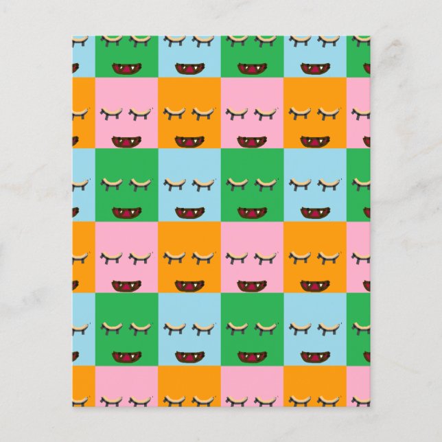 Glimlende monsterblokgezichten (Voorkant)