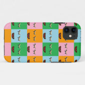 Glimlende monsterblokgezichten Case-Mate iPhone case (Achterkant (horizontaal))