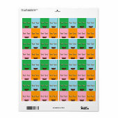 Glimlende monsterblokgezichten etiket (Full Sheet)