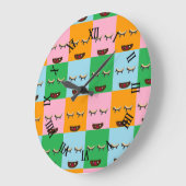 Glimlende monsterblokgezichten grote klok (Hoek)