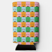 Glimlende monsterblokgezichten seltzer blikjeskoeler (Achterkant)