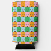 Glimlende monsterblokgezichten seltzer blikjeskoeler (Voorkant)