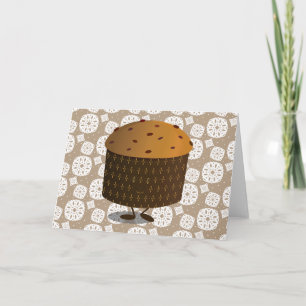 Glimlende Panettone Feestdagen Kaart