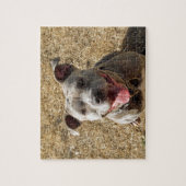Glimlende Pitbull Puzzle Legpuzzel (Verticaal)