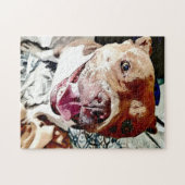 Glimlende Pittie Face Legpuzzel (Horizontaal)
