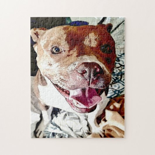 Glimlende Pittie Face Legpuzzel (Verticaal)