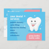 Glimlende tand-tand-flyer briefkaart (Voorkant / Achterkant)