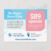 Glimlende tand-tand-flyer briefkaart (Achterkant)