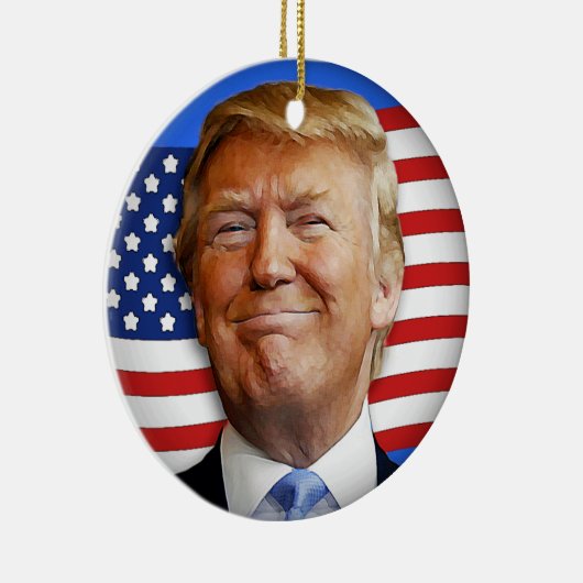 Glimlende Trump Keramisch Ornament (Rechts)