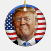 Glimlende Trump Keramisch Ornament (Achterkant)
