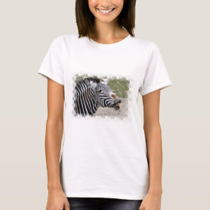 Glimlende Zebra lange hoes T-shirt