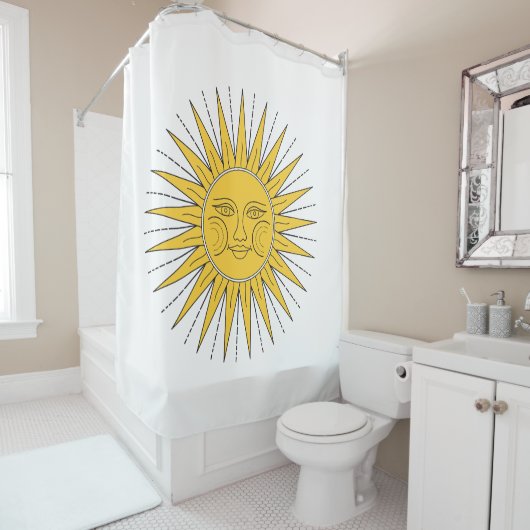  glimlende zon douchegordijn (In situ)