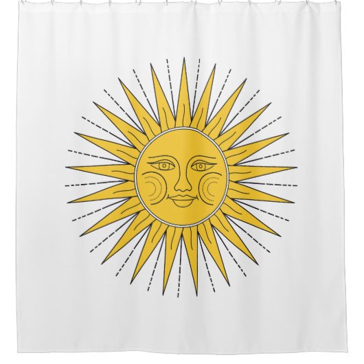  glimlende zon douchegordijn (Voorkant)