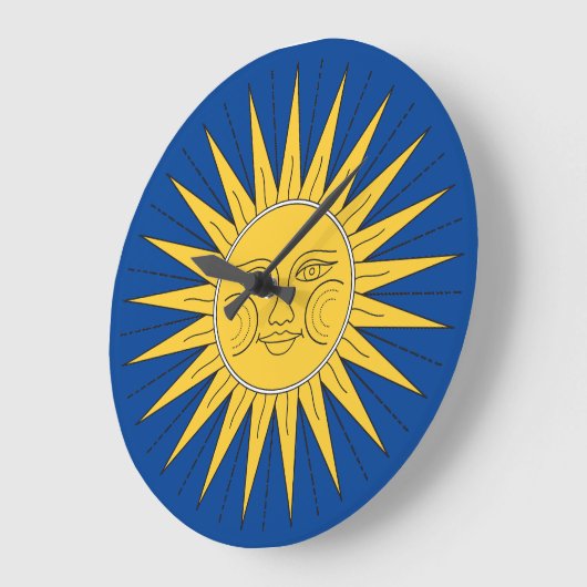 glimlende zon grote klok (Hoek)