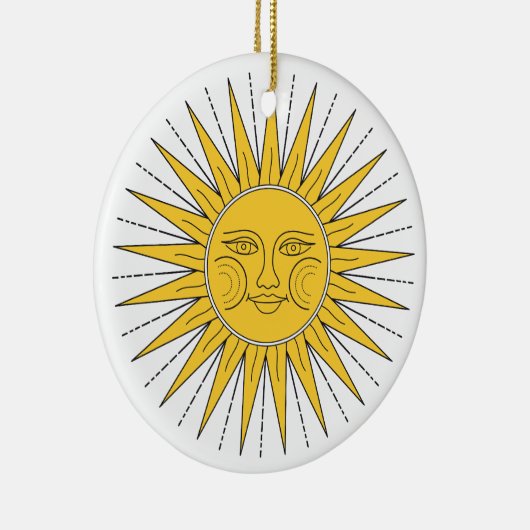  glimlende zon keramisch ornament (Rechts)