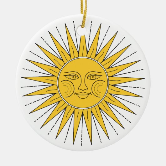  glimlende zon keramisch ornament (Voorkant)