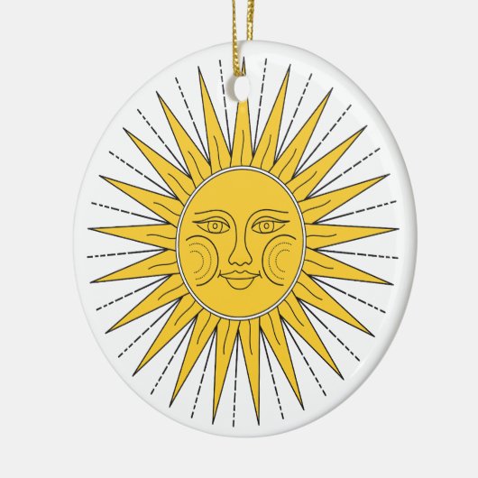  glimlende zon keramisch ornament (Links)