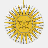  glimlende zon keramisch ornament (Achterkant)