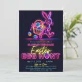 Glimmen in het donker Paas eitjes jacht Neon Feest Kaart (Staand voorkant)